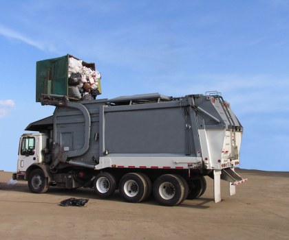 Photograph of a commercial waste collection vehicle serving businesses in Havering